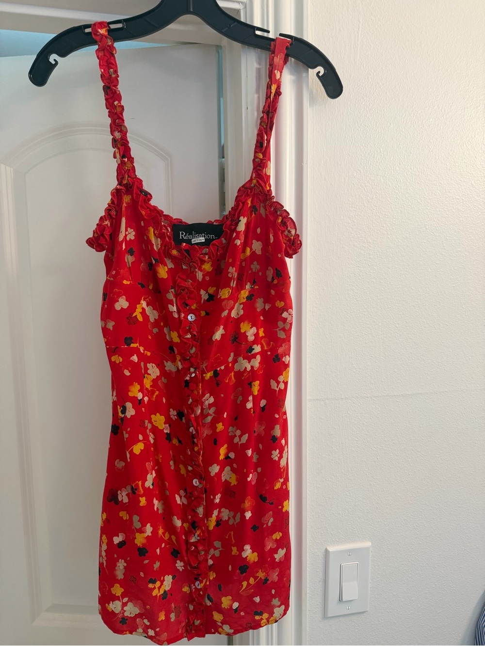 Realisation Par Red Floral Ruffle Mini Dress - Picture 3 of 5